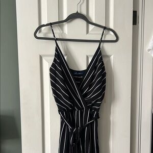 Black and White Striped Jumpsuit